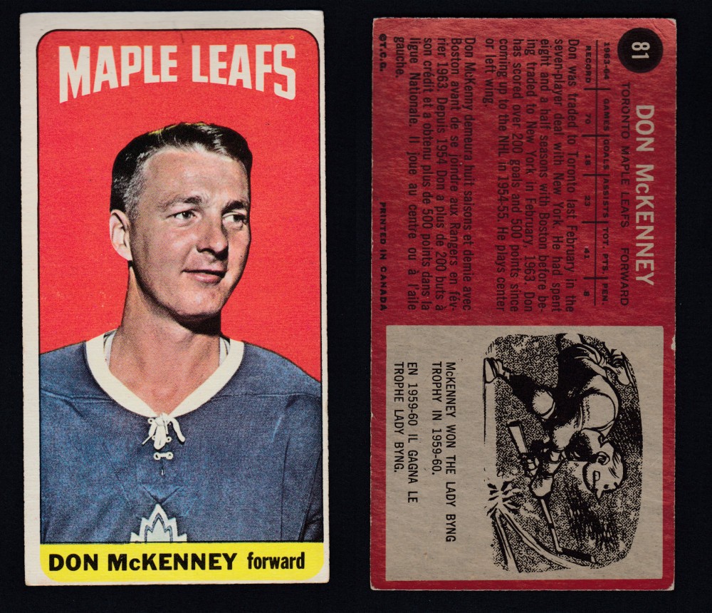 1964-65 TOPPS HOCKEY CARD #81 D. MCKENNEY photo