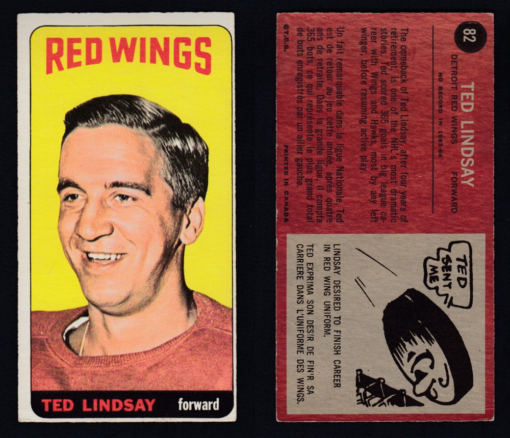 1964-65 TOPPS HOCKEY CARD #82 T. LINDSAY photo