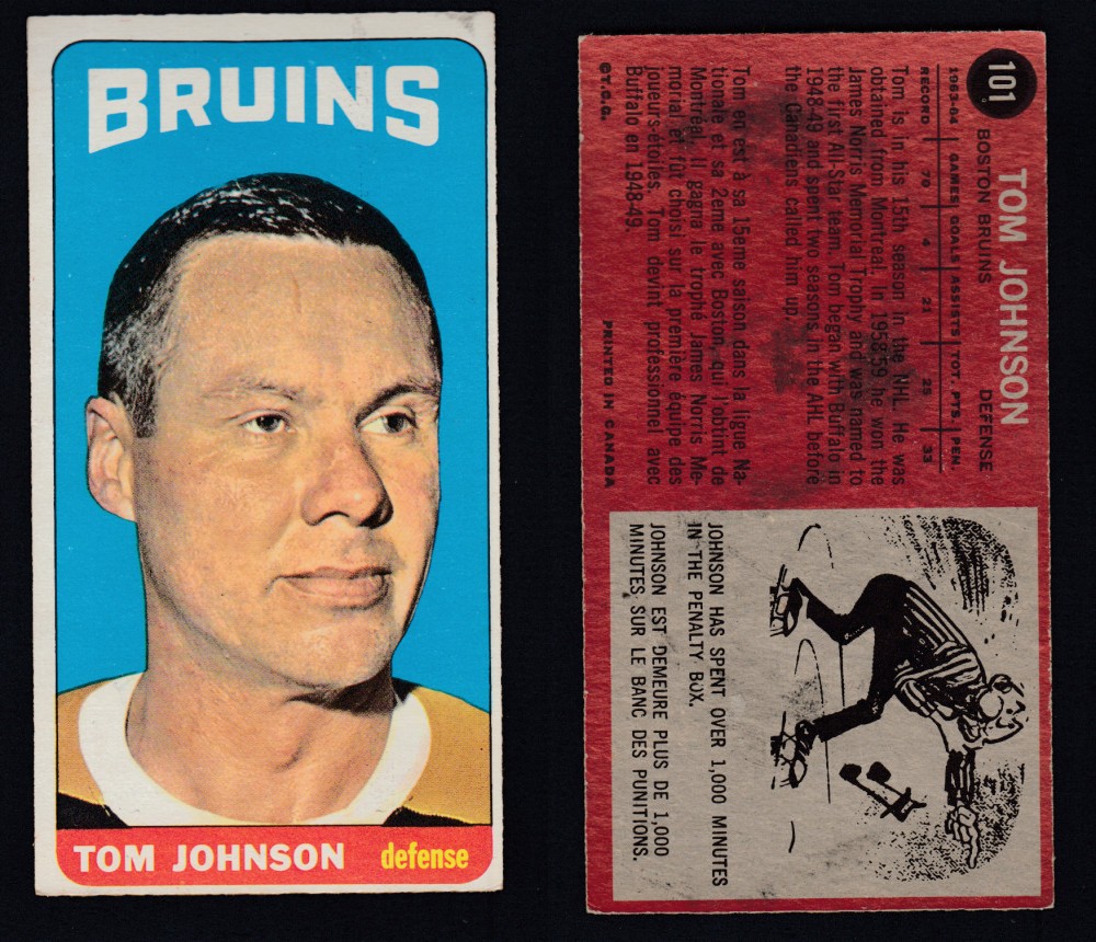 1964-65 TOPPS HOCKEY CARD #101 T. JOHNSON photo