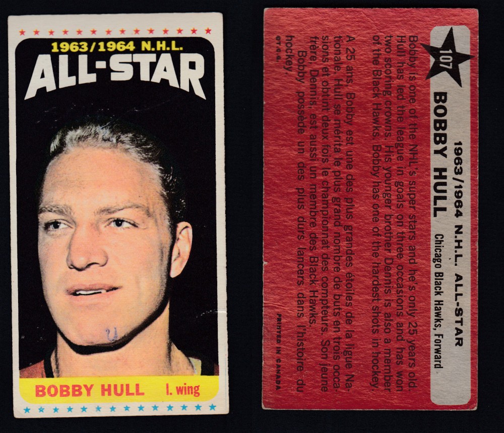 1964-65 TOPPS HOCKEY CARD #107 B. HULL photo