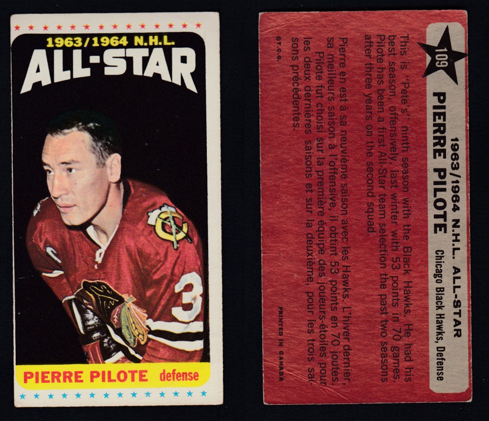 1964-65 TOPPS HOCKEY CARD #109 P. PILOTE photo