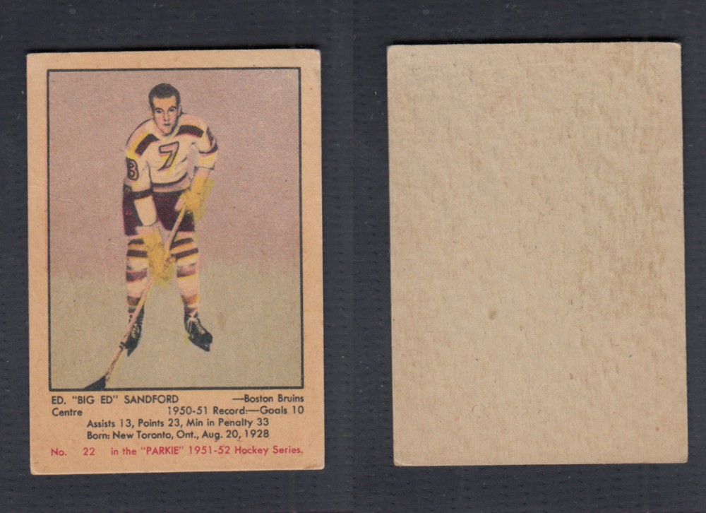 1951-52 PARKHURST HOCKEY CARD #22 E. SANDFORD photo