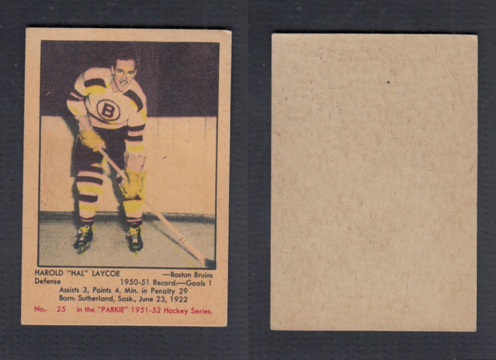 1951-52 PARKHURST HOCKEY CARD #25 H. LAYCOE photo