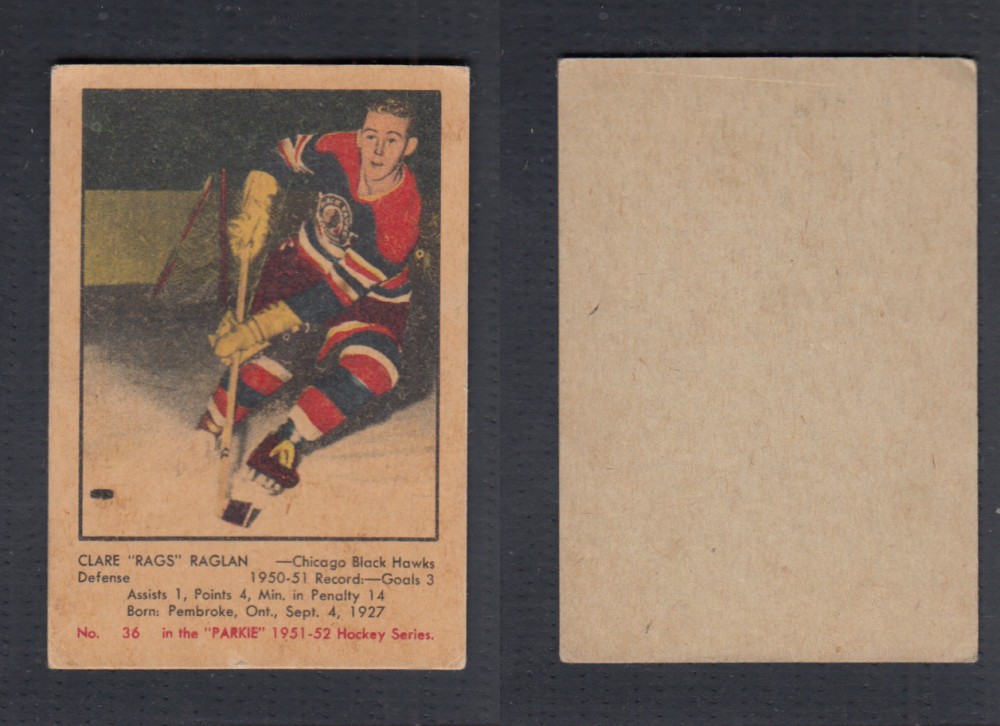 1951-52 PARKHURST HOCKEY CARD #36 C. RAGLAN photo