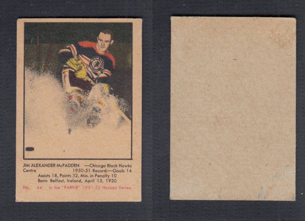 1951-52 PARKHURST HOCKEY CARD #44 J. MCFADDEN photo