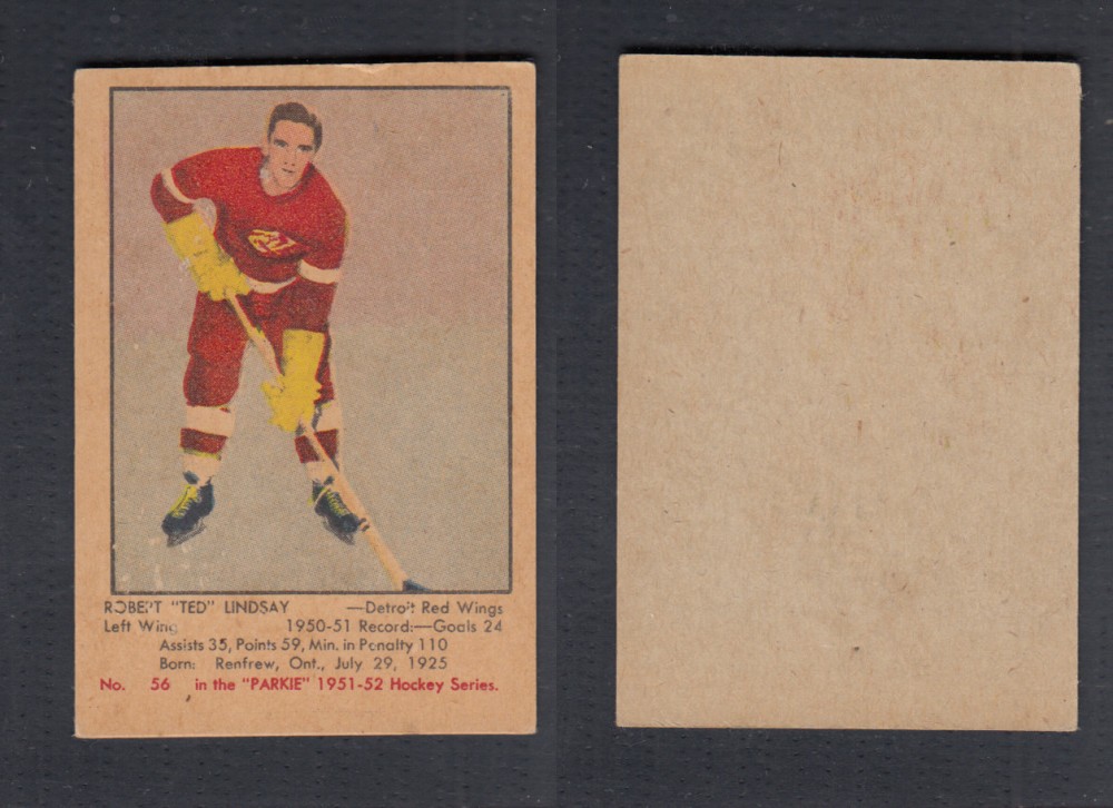 1951-52 PARKHURST HOCKEY CARD #56 R. LINDSAY photo