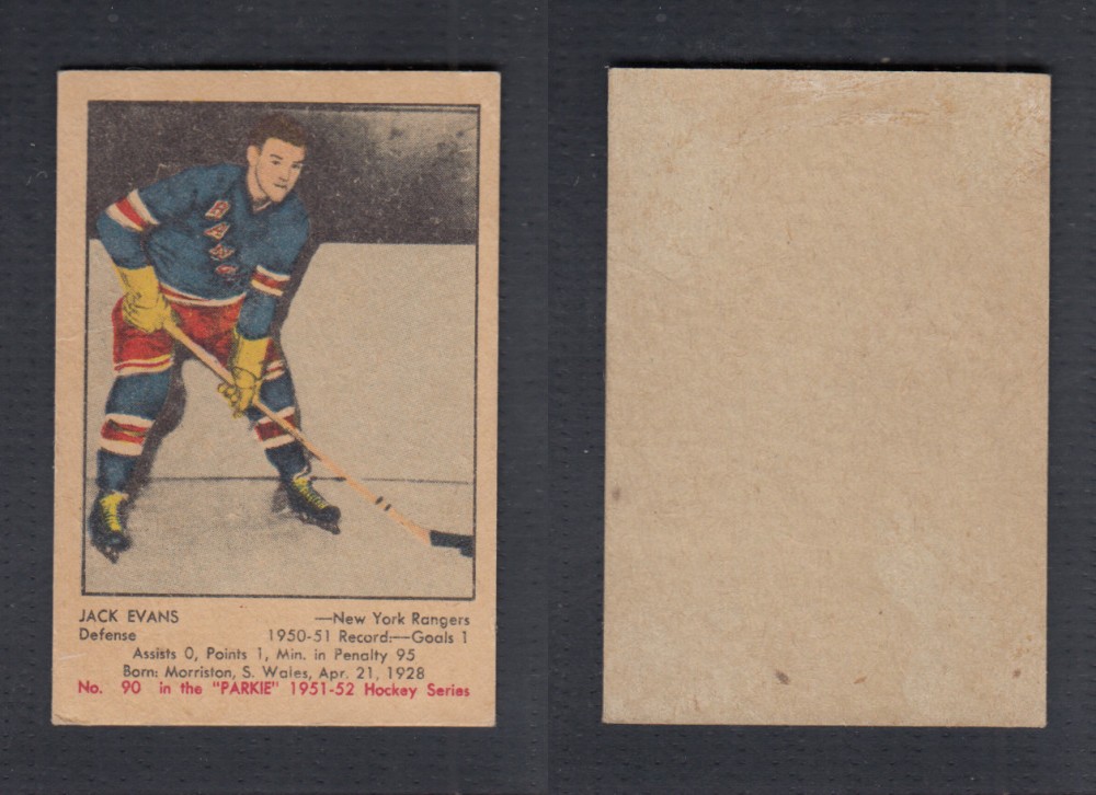 1951-52 PARKHURST HOCKEY CARD #90 J. EVANS photo