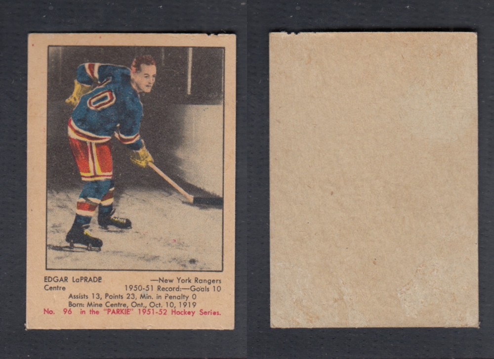 1951-52 PARKHURST HOCKEY CARD #96 E. LAPRADE photo