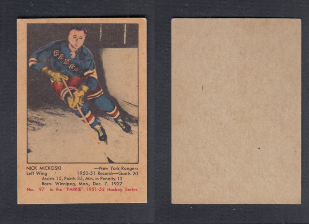 1951-52 PARKHURST HOCKEY CARD #97 N. MICKOSKI photo