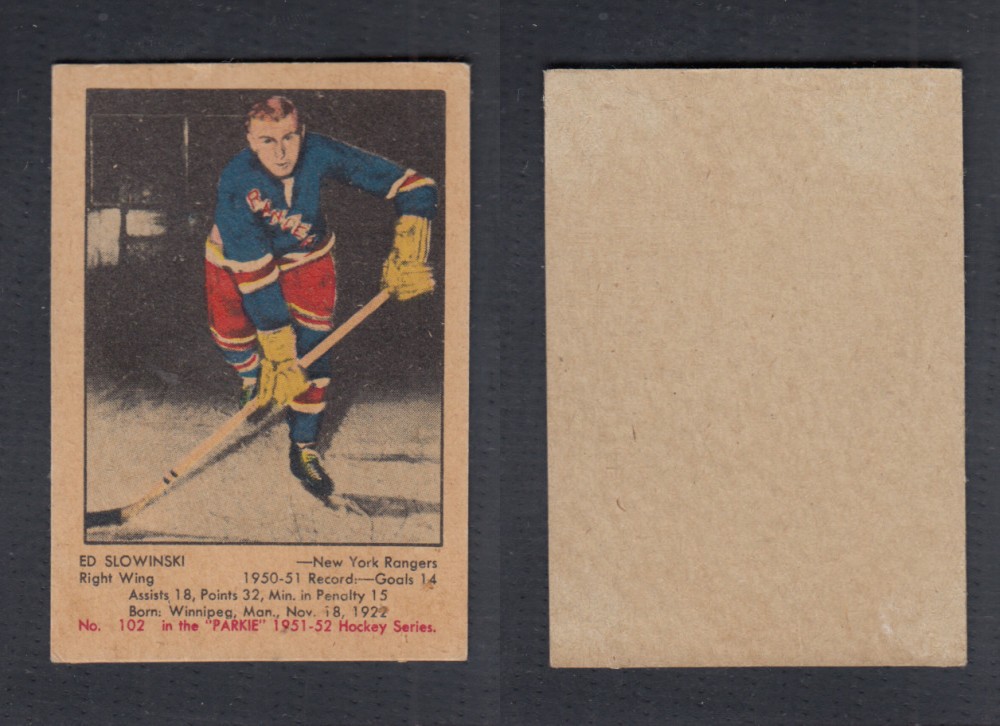 1951-52 PARKHURST HOCKEY CARD #102 E. SLOWINSKI photo