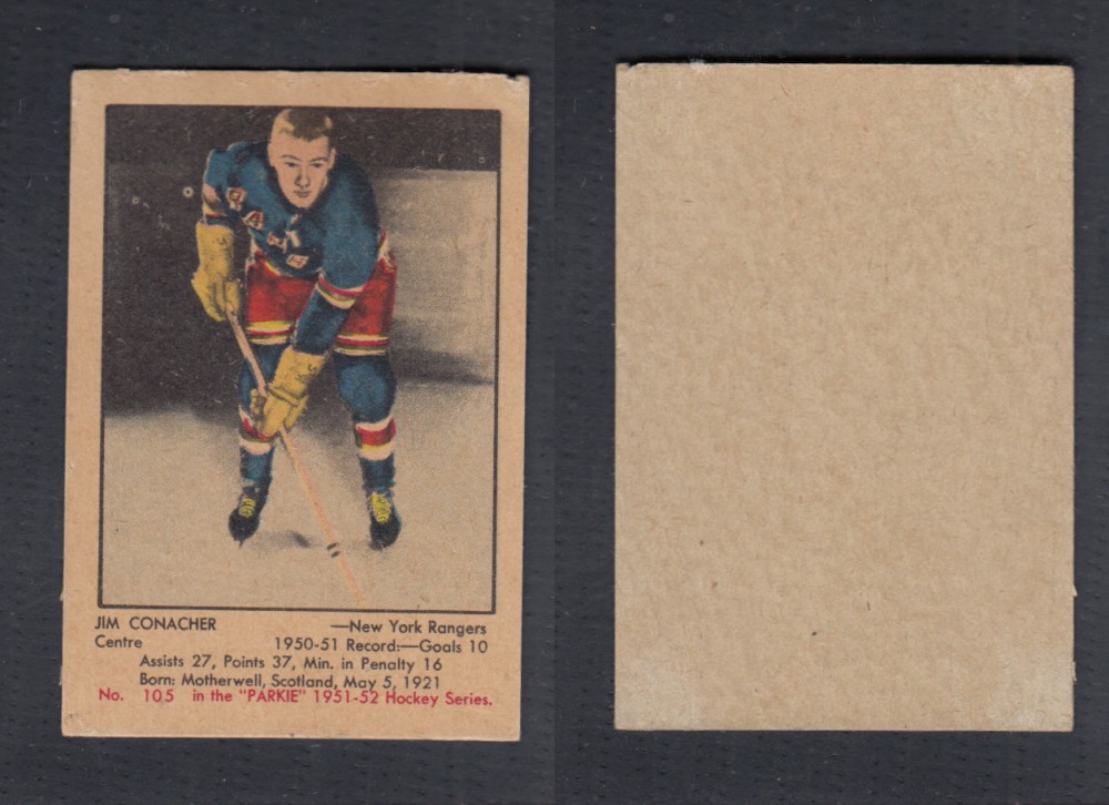 1951-52 PARKHURST HOCKEY CARD #105 J. CONACHER photo