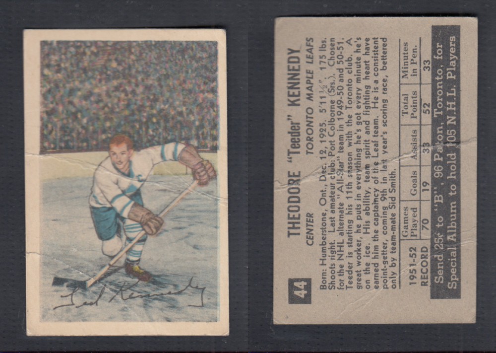 1952-53 PARKHURST HOCKEY CARD #44 T. KENNEDY photo