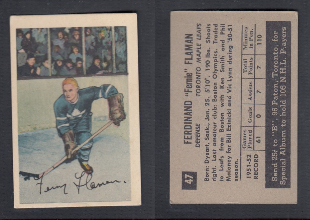 1952-53 PARKHURST HOCKEY CARD #47 F. FLAMAN photo