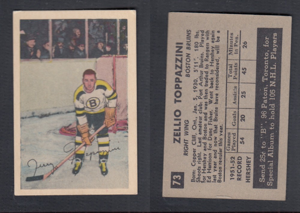 1952-53 PARKHURST HOCKEY CARD #73 Z. TOPPAZZINI photo