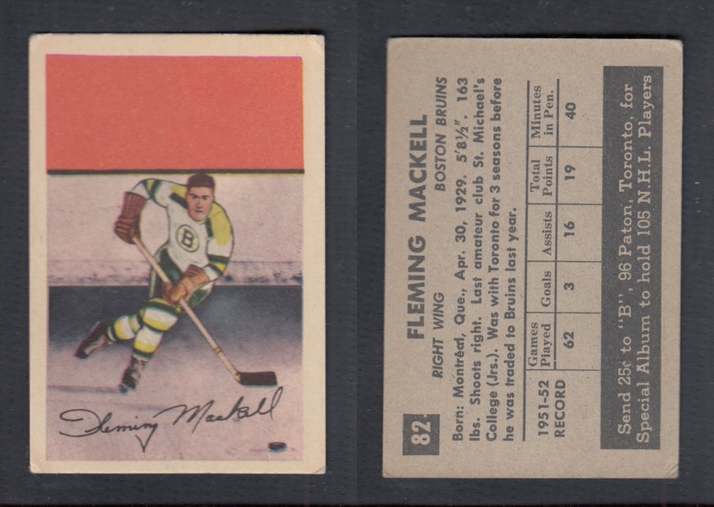 1952-53 PARKHURST HOCKEY CARD #82 F. MACKELL photo