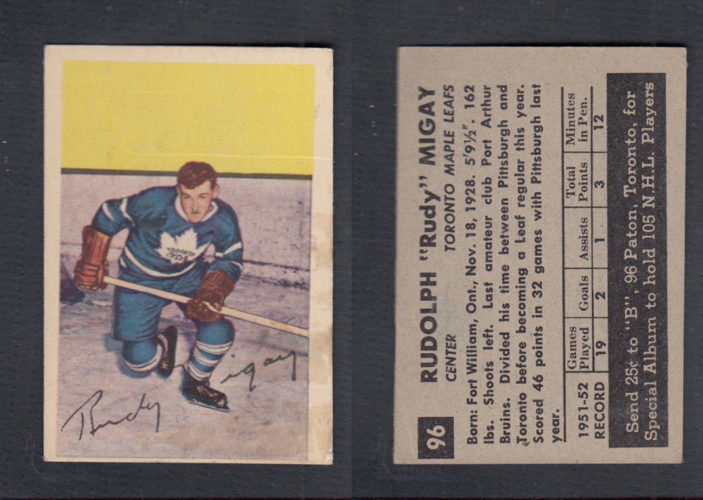 1952-53 PARKHURST HOCKEY CARD #96 R. MIGAY photo