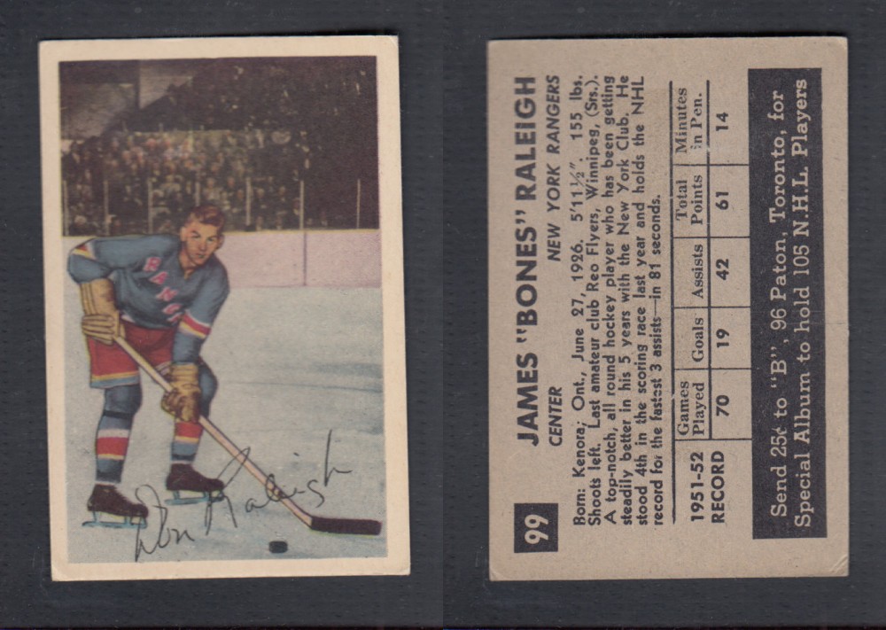 1952-53 PARKHURST HOCKEY CARD #99 J. RALEIGH photo