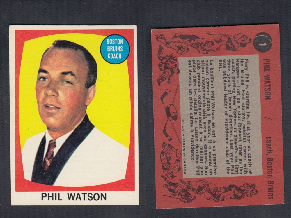 1961-62 TOPPS HOCKEY CARD #1 P. WATSON photo