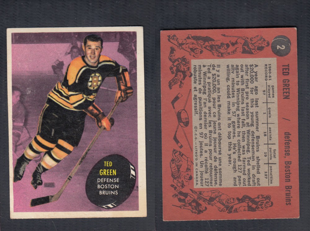 1961-62 TOPPS HOCKEY CARD #2 T. GREEN photo