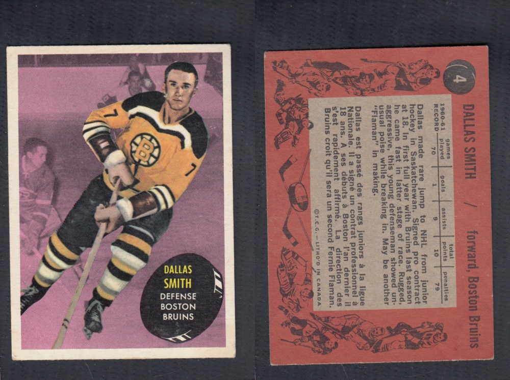 1961-62 TOPPS HOCKEY CARD #4 D. SMITH photo