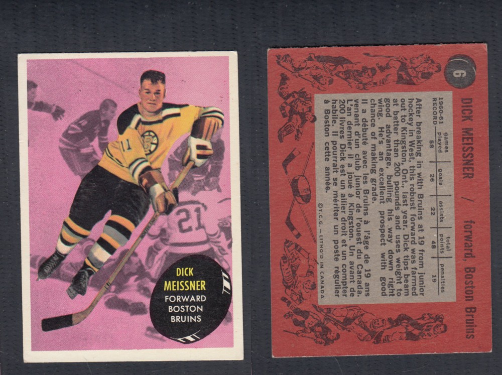 1961-62 TOPPS HOCKEY CARD #6 D. MEISSNER photo