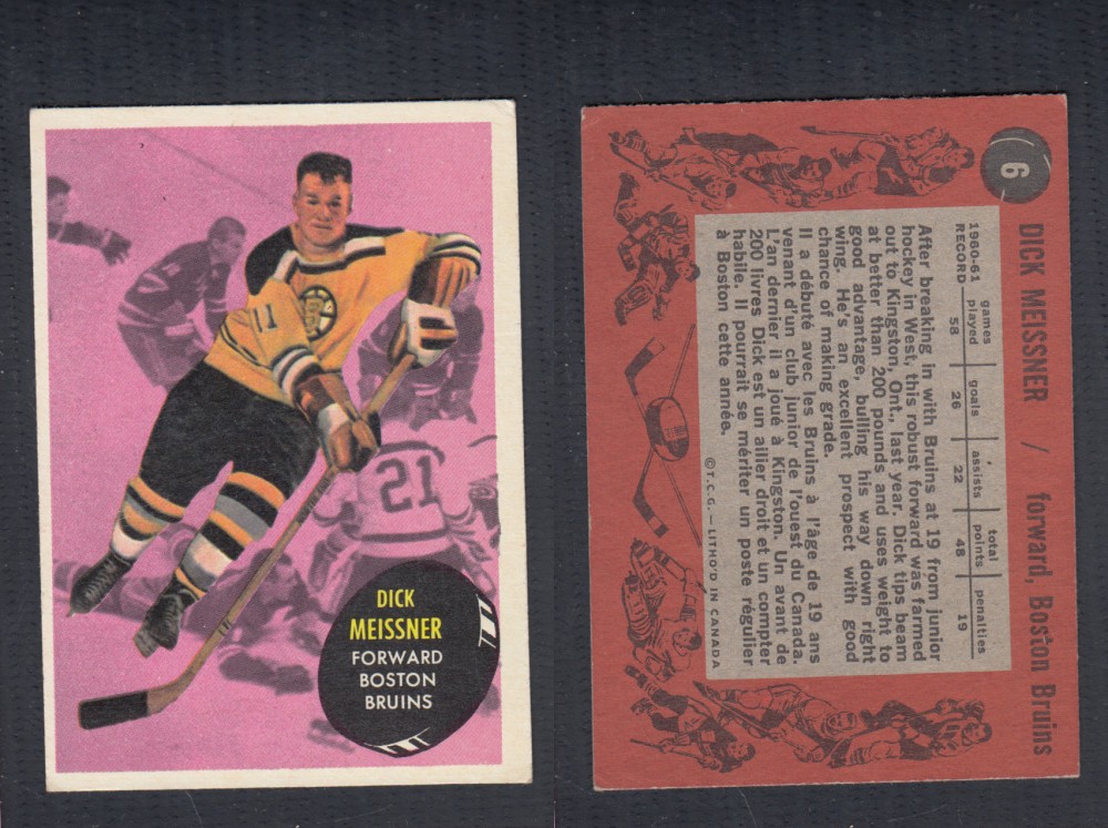 1961-62 TOPPS HOCKEY CARD #6 D. MEISSNER photo