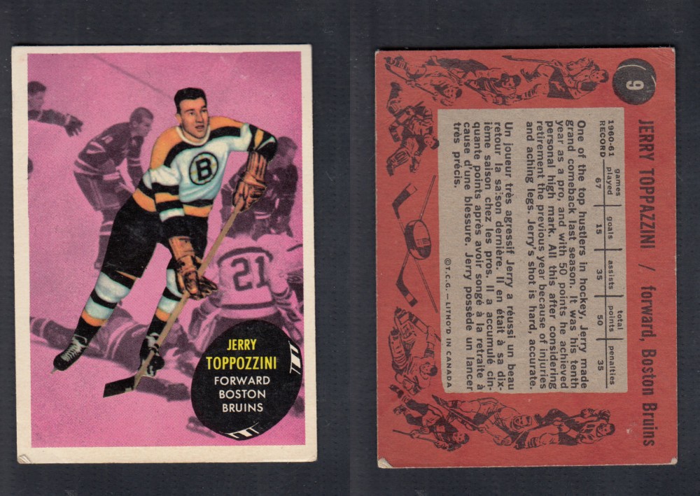 1961-62 TOPPS HOCKEY CARD #9 J. TOPPOZZINI photo