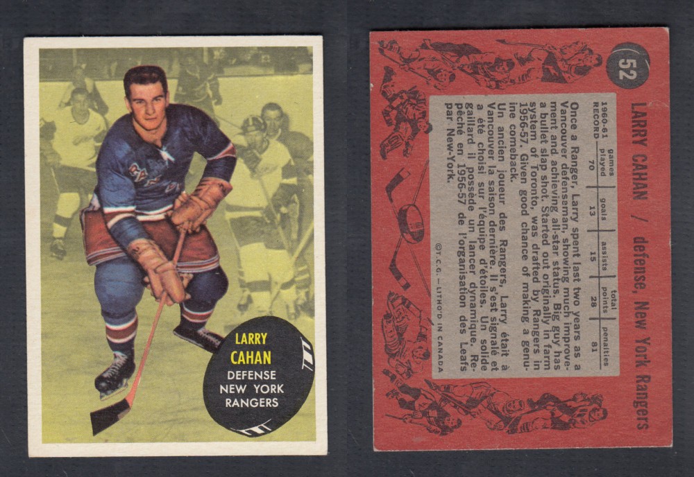 1961-62 TOPPS HOCKEY CARD #52 L. CAHAN photo