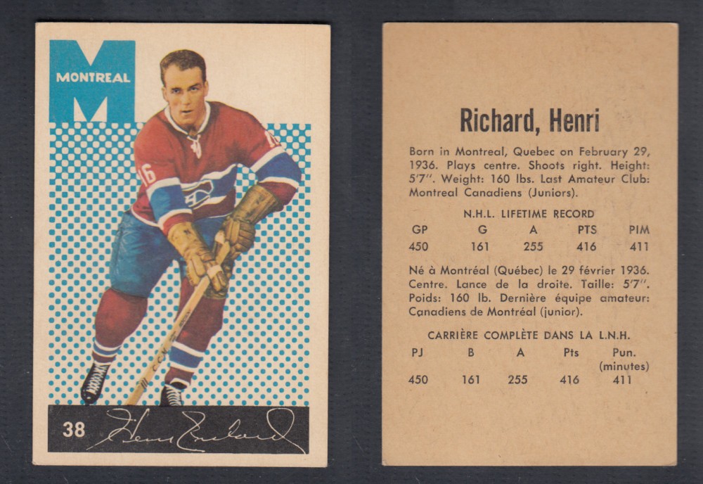 1962-63 PARKHURST HOCKEY CARD #38 H. RICHARD photo