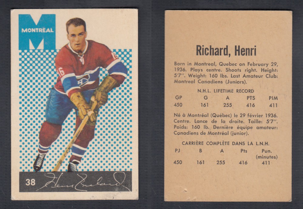 1962-63 PARKHURST HOCKEY CARD #38 H. RICHARD photo