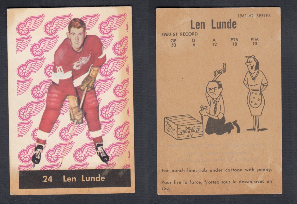 1961-62 PARKHURST HOCKEY CARD #24 L. LUNDE photo