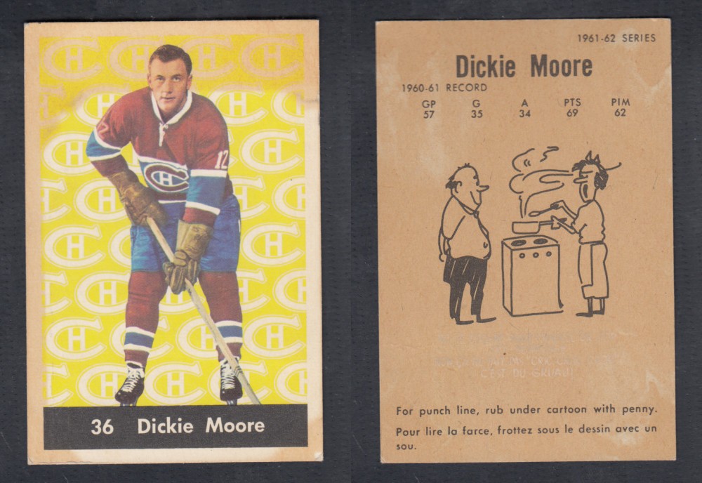 1961-62 PARKHURST HOCKEY CARD #36 D. MOORE photo