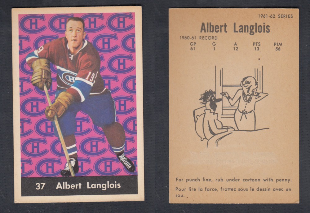 1961-62 PARKHURST HOCKEY CARD #37 A. LANGLOIS photo