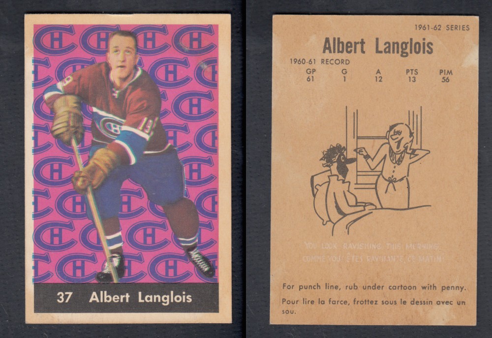 1961-62 PARKHURST HOCKEY CARD #37 A. LANGLOIS photo