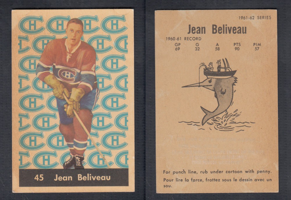 1961-62 PARKHURST HOCKEY CARD #45 J. BELIVEAU photo