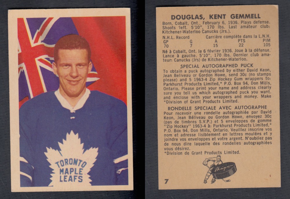 1963-64 PARKHURST HOCKEY CARD #7 K. DOUGLAS photo