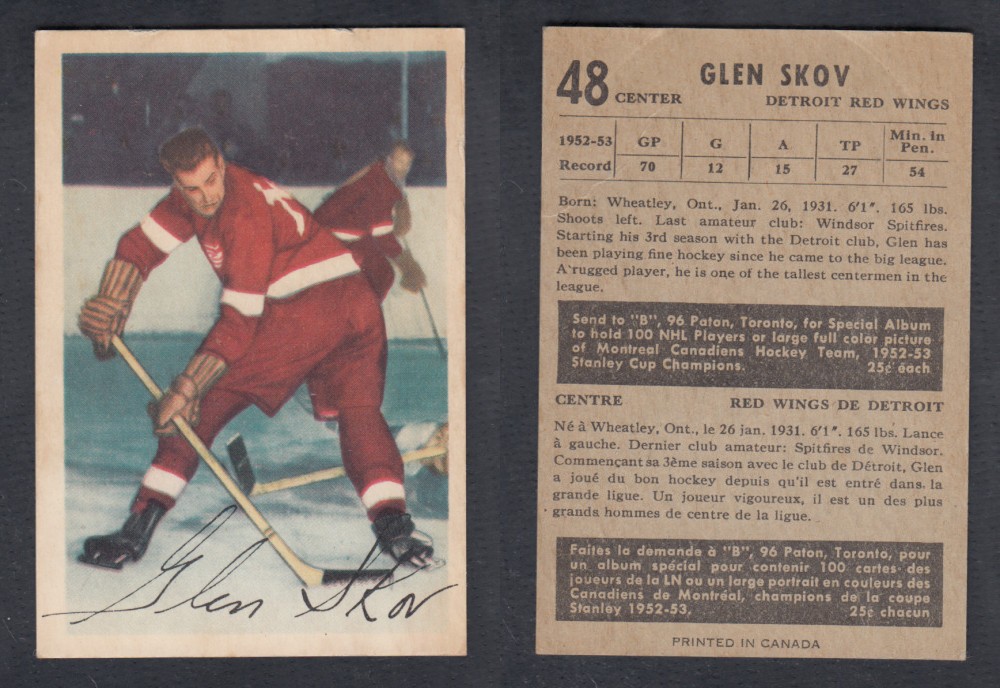 1953-54 PARKHURST HOCKEY CARD #48 G. SKOV photo