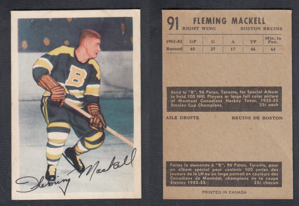 1953-54 PARKHURST HOCKEY CARD #91 F. MACKELL photo