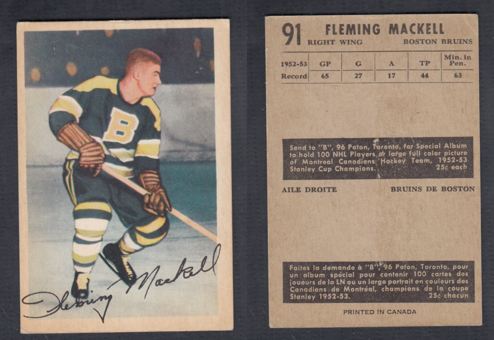 1953-54 PARKHURST HOCKEY CARD #91 F. MACKELL photo