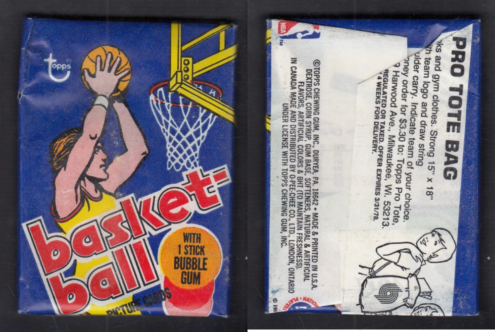 1977 TOPPS BASKETBALL CARD WAX PACK photo