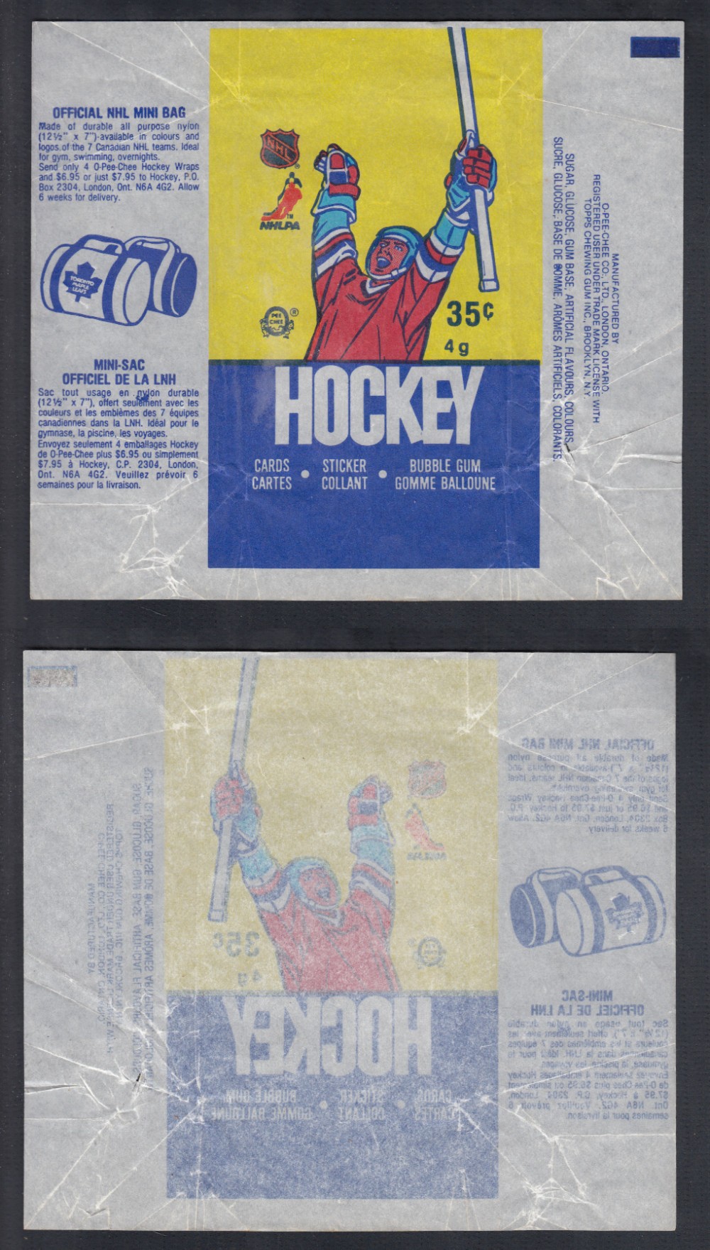 1985-86 O-PEE-CHEE HOCKEY CARD WRAPPER  photo