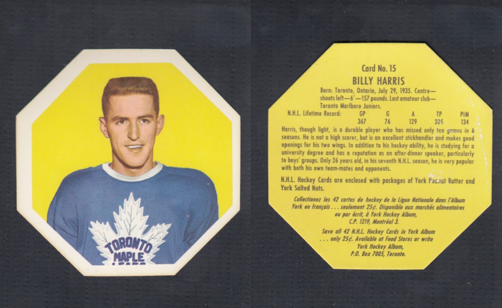 1961-62 YORK HOCKEY CARD #15 B. HARRIS photo