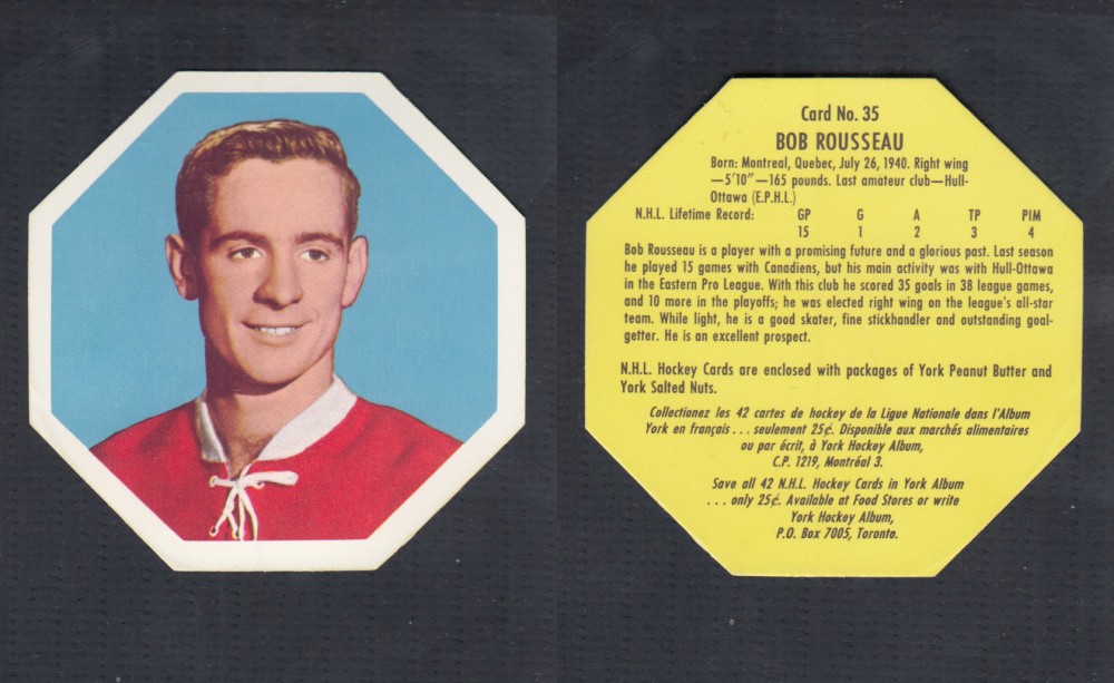 1961-62 YORK HOCKEY CARD #35 B. ROUSSEAU photo