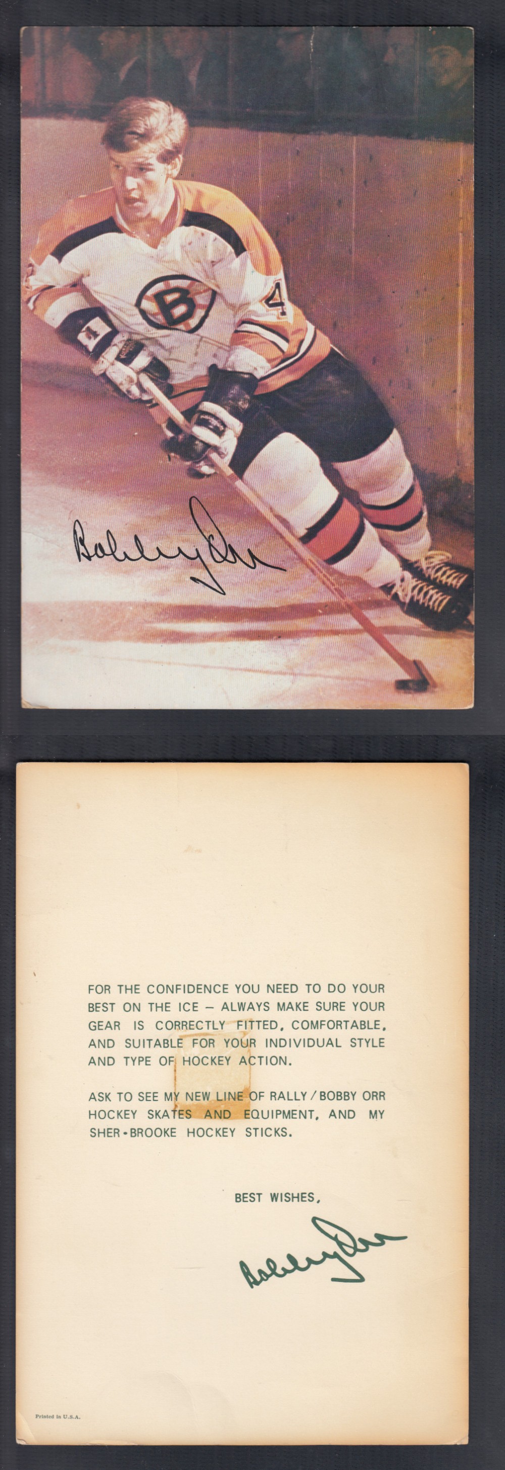 1969-70 RALLY SHERWOOD BOBBY ORR PROMO CARD photo