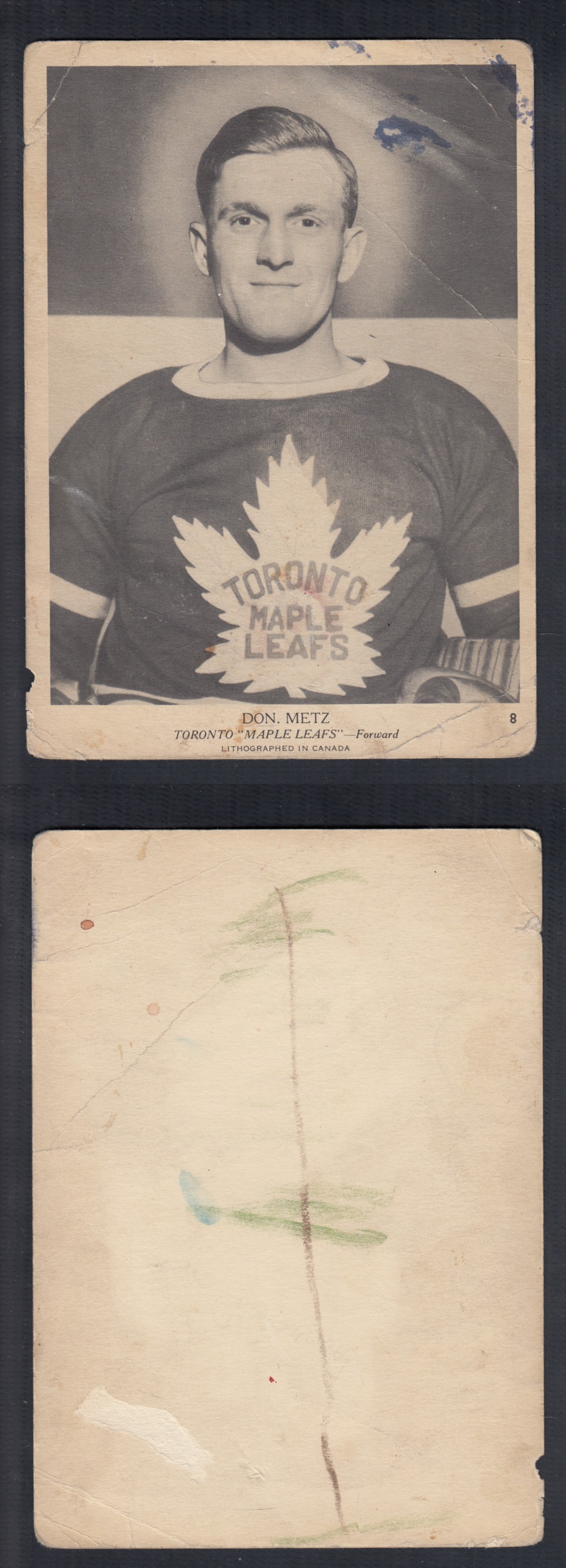 1939-40 O-PEE-CHEE HOCKEY CARD #8 D. METZ photo