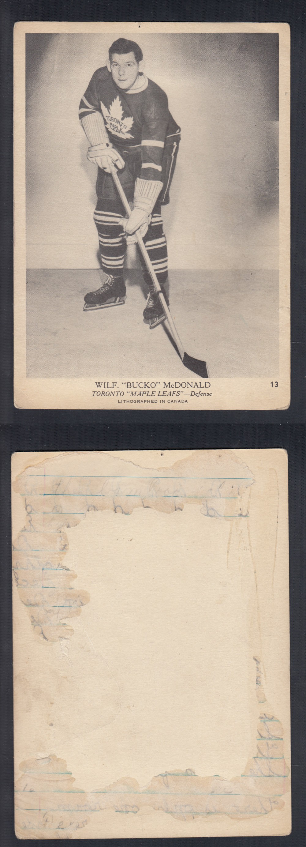 1939-40 O-PEE-CHEE HOCKEY CARD #13 W. MCDONALD photo