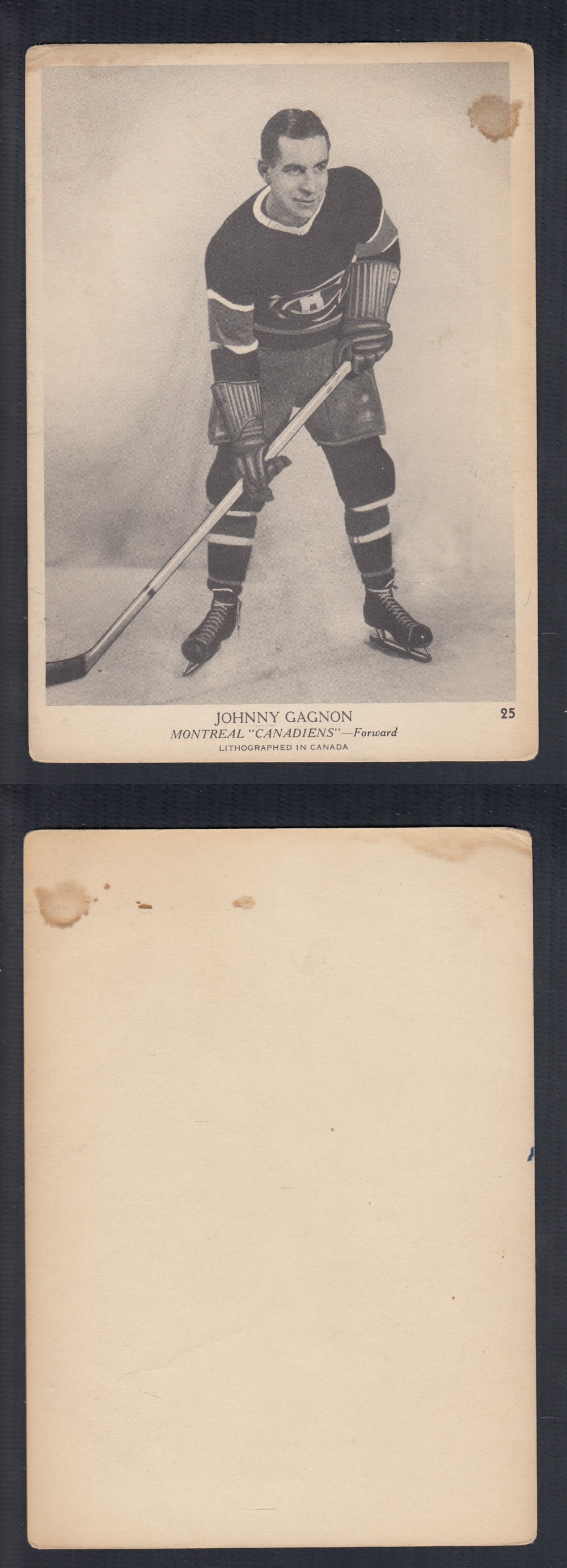 1939-40 O-PEE-CHEE HOCKEY CARD #25 J. GAGNON photo