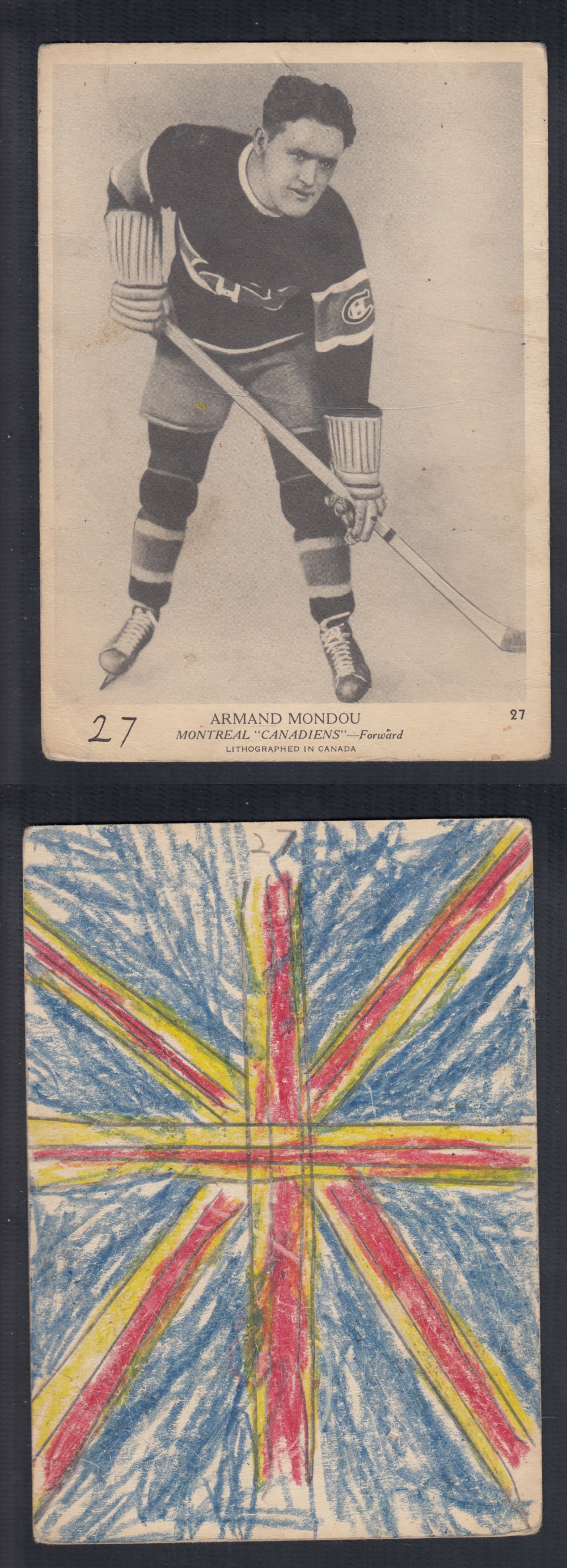 1939-40 O-PEE-CHEE HOCKEY CARD #27 A. MONDOU photo