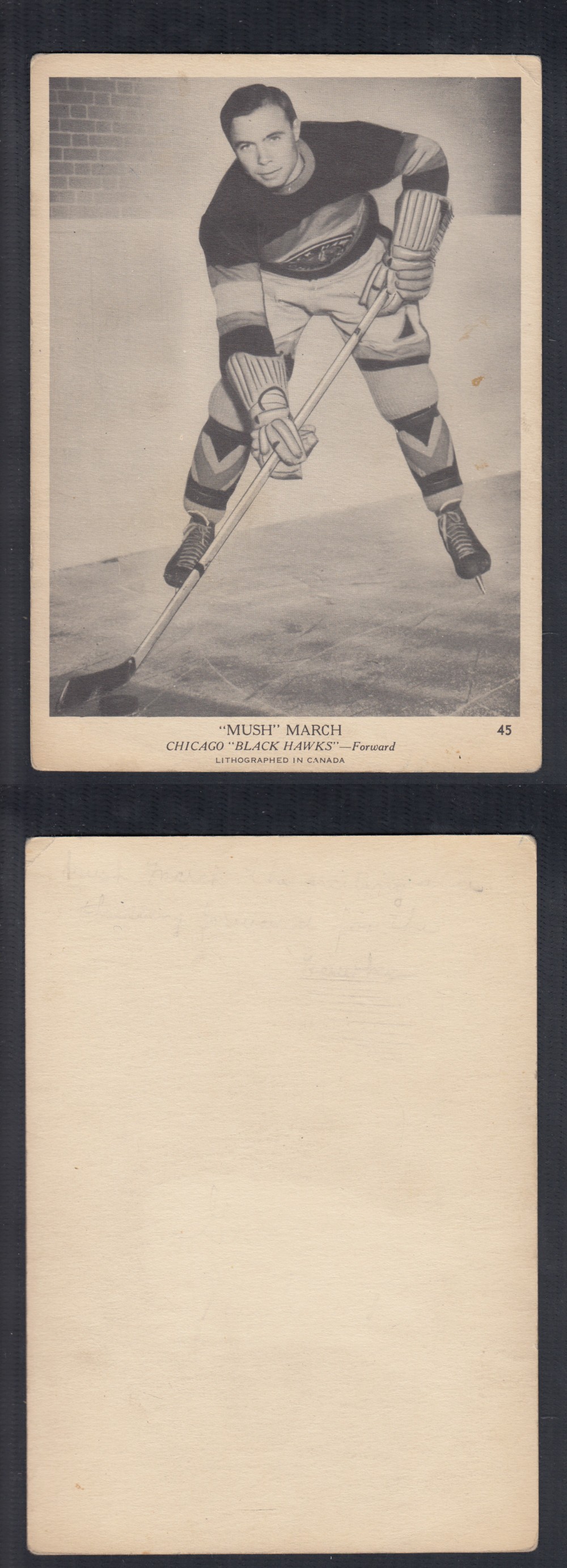 1939-40 O-PEE-CHEE HOCKEY CARD #45 M. MARCH photo