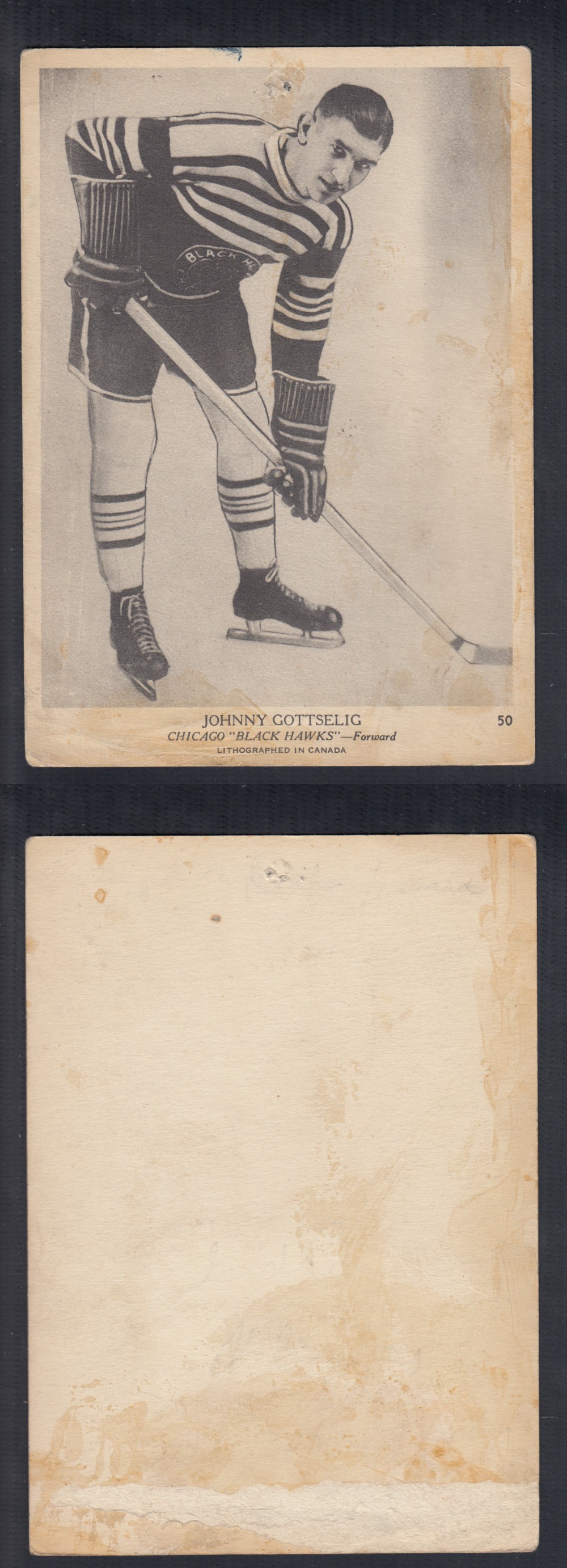 1939-40 O-PEE-CHEE HOCKEY CARD #50 J. GOTTSELIG photo